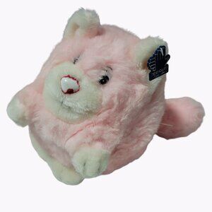 Vintage Applause Diane Pink Cat 9 inch Plush Chubby Kitty Stuffed Animal Toy